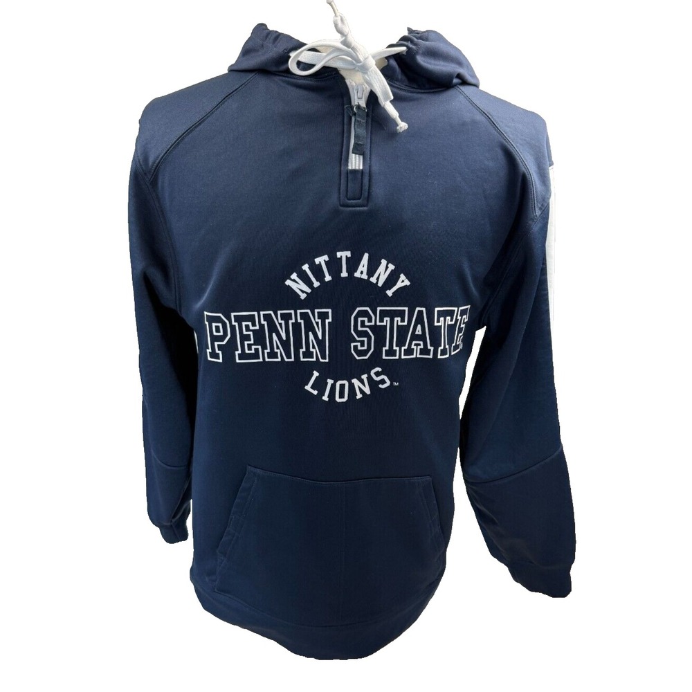 Badger Sport Penn State Nittany Lions Navy Blue Quarter Zip Hoodie Mens Small